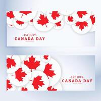 conjunto de contento Canadá día pancartas vector