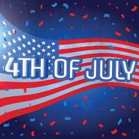 4th of july celebration background with confetti vector