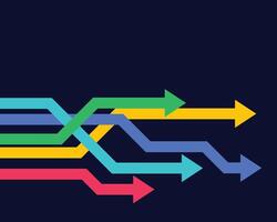 colorful geometric arrows moving forward vector