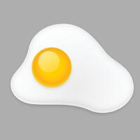 fried egg omelette isolated on gray background vector