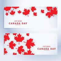 Primero julio Canadá día pancartas vector