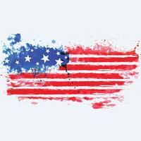 american flag made with watercolor vector