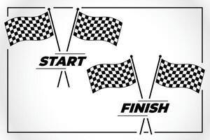 checkered flag for start and finish race vector