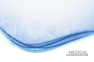 medical background with blue wavy shape vector