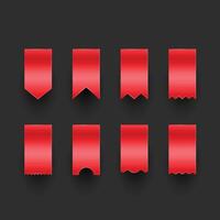 set of red ribbon tags vector