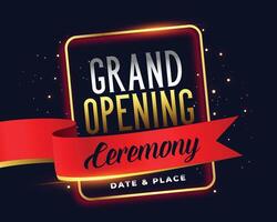 grand opening ceremoney invitation attractive banner design vector