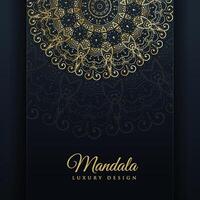 luxury ornamental mandala design background in gold color vector