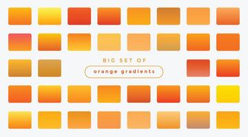 set of bright orange and yellow gradients vector