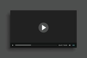 flat black media player web template design vector