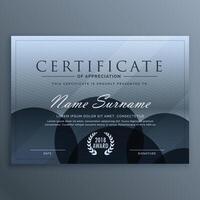 abstract blue dark certificate template design vector