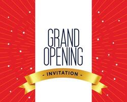 grand opening invitation card template vector