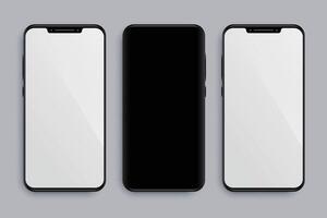 realistic smartphone mockup with front and back vector