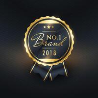 no.1 brand of the year golden label design vector