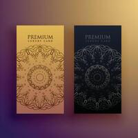 premium mandala card design decoration vector