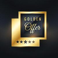 golden offer label and badge design vector