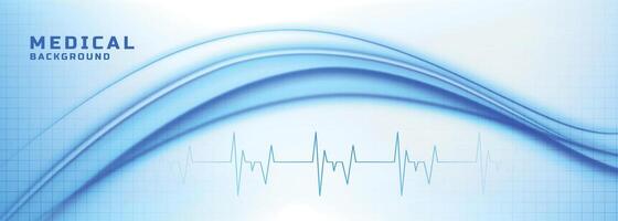 medical and healthcare background with heartbeat lines vector