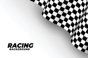 racing flag background in 3d style vector