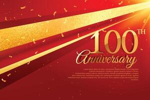 100th anniversary celebration card template vector