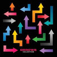 collection of colorful geometric directions arrows set vector