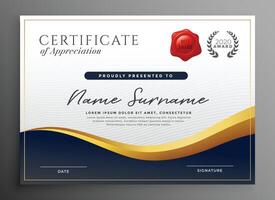 professional diploma certificate template design vector