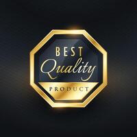 mejor calidad producto dorado etiqueta y Insignia diseño vector