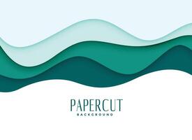 papercut background in wavy style vector