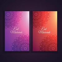 eid festival flyers and banners set vector