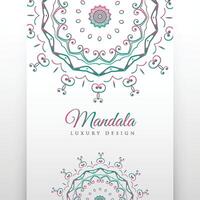ethnic white background with mandala decoration vector