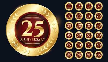 golden anniversary logo collection premium design set vector