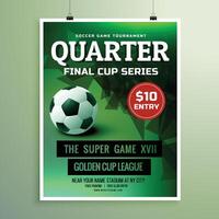 soccer league sports event flyer design vector
