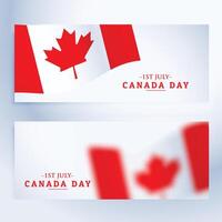 set of happy canada day banners vector