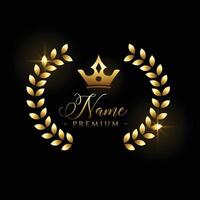 luxury royal logo concept or label with crown vector