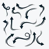 hand drawn arrows collection in doodle style vector