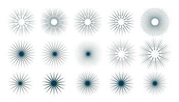 vintage sunburst rays and beams big collection vector