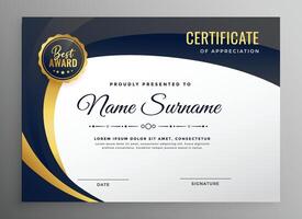 stylish certificate template in luxury style vector