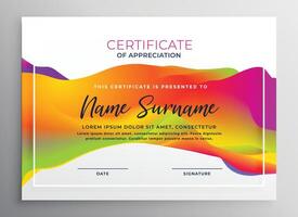 creative colorful certificate design template vector