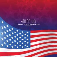 4th of july wavy flag background vector