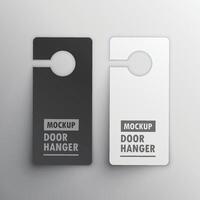 door hanger mockup design vector