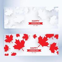 set of happy canada day banners vector