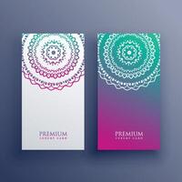 mandala colorful card banner design vector