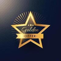 golden offer label badge design in luxury and premium style vector