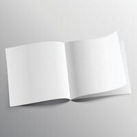 open book with page curl mockup template design vector