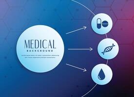 medical concept background with icons vector