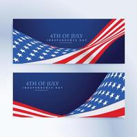 american flag 4th of july banners vector