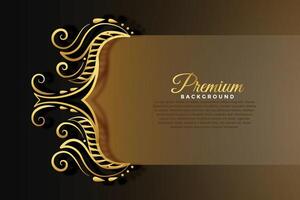 royal invitation background in golden premium style vector