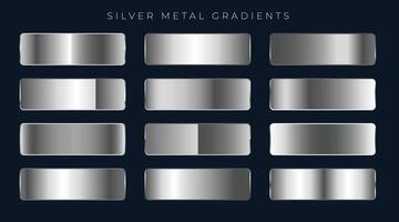 silver or platinum gradients set vector