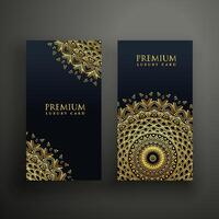 luxury mandala cards design template vector