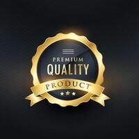 prima calidad producto dorado etiqueta diseño vector