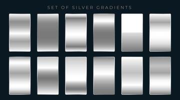 set of silver or platinum gradients vector