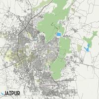 Jaipur, India map poster art vector